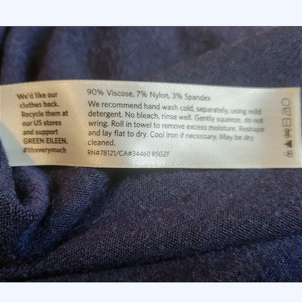 Eileen Fisher Tunic‎ Sweater Medium Blue Viscose Blend Sharkbite Hem Classic - Picture 7 of 7